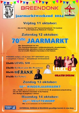 Ontspanning 70ste Breendonk jaarmarkt feestweekend