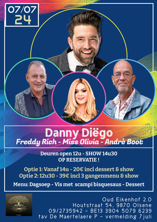 Concerten Dinner & dance optreden:  Freddy Rich, Miss Olivia, Andr Boot & Danny Digo
