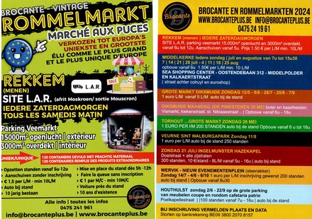  Wekelijkse rommelmarkt Rekkem - Menen l.a.r.