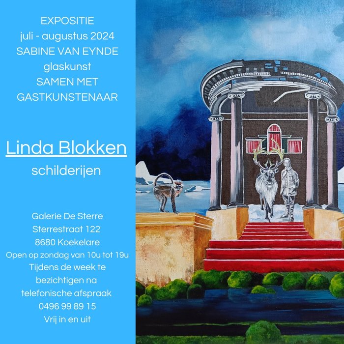 Tentoonstellingen Expo Sabine Eynde (glaskunst) Linda Blokken (schilderijen)