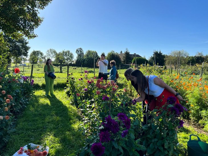 Workshops Dahlia s plukken het Kasteel Heers