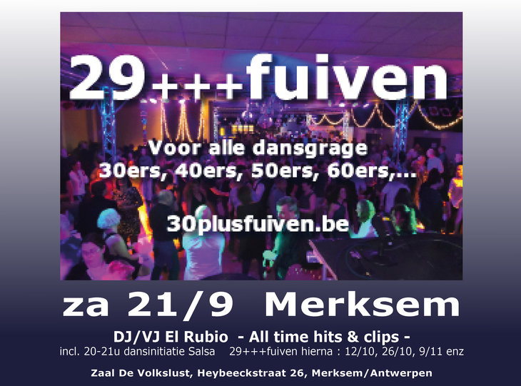 Nachtleven 29++fuif Dj/vj Rubio live videoclips incl vooraf dansiniti