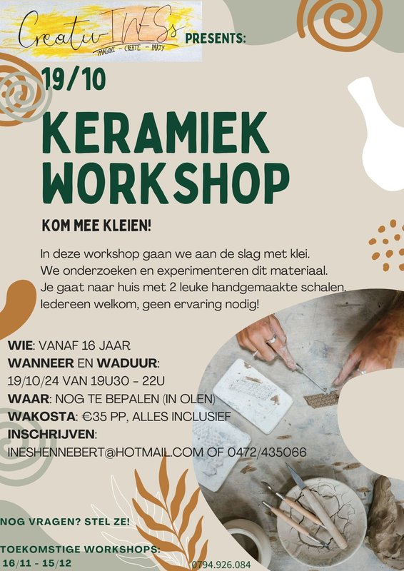 Workshops Keramiek workshop