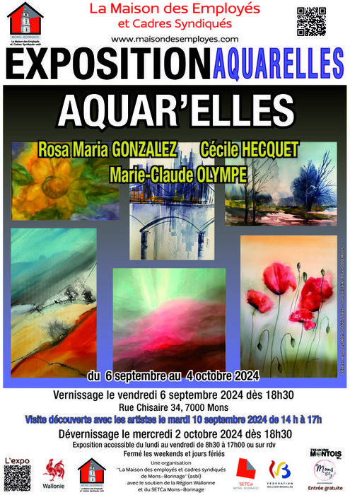 Tentoonstellingen Aquarelles tentoonstelling Rosa Maria Gonzalez, C cile Hecquet & M-Claude Olympe