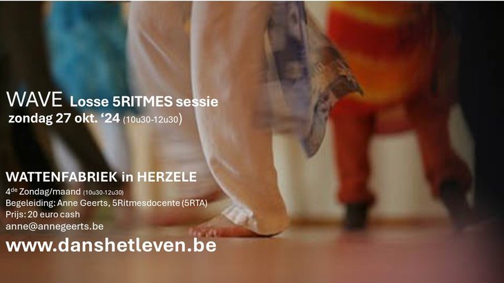 Workshops Losse 5Ritmes danssessie: Wave zondag