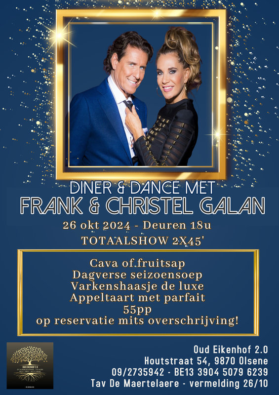 Concerten Dinner & dance live optreden Christel & Frank Galan