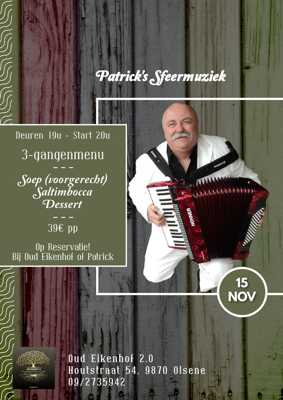 Concerten Diner Patrick s Sfeermuziek