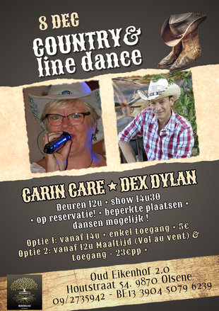 Concerten Country & line dance live optreden Dex Dylan & Carin Care