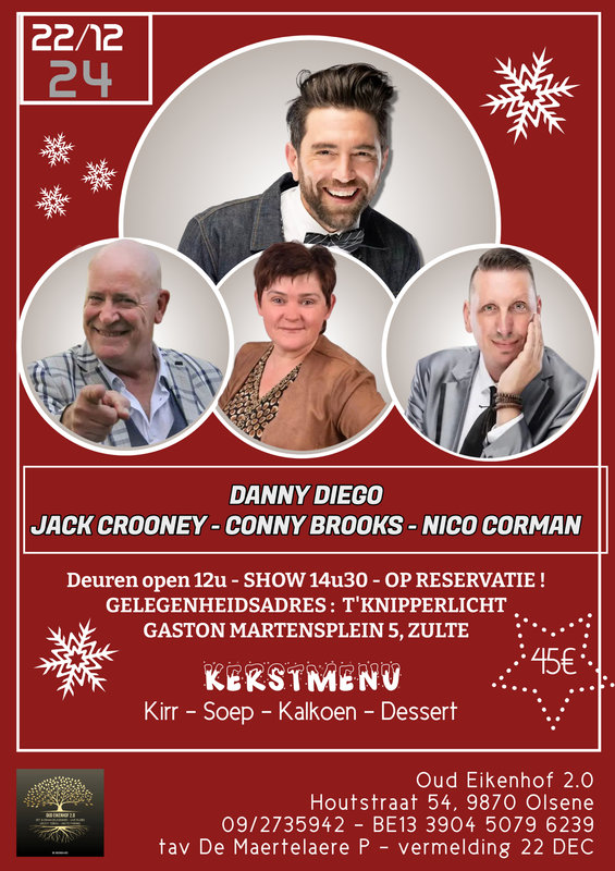 Concerten Diner & dance - live optreden Conny Brooks,Nico Corman,Jack Danny Digo