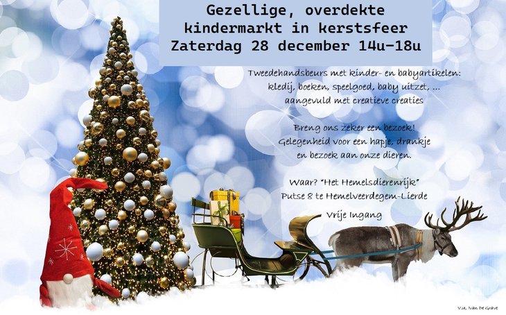 Ontspanning Gezellige overdekte kindermarkt kerstsfeer