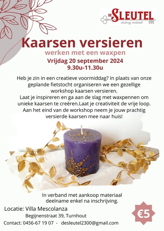 Workshops Workshop - Kaarsen versieren