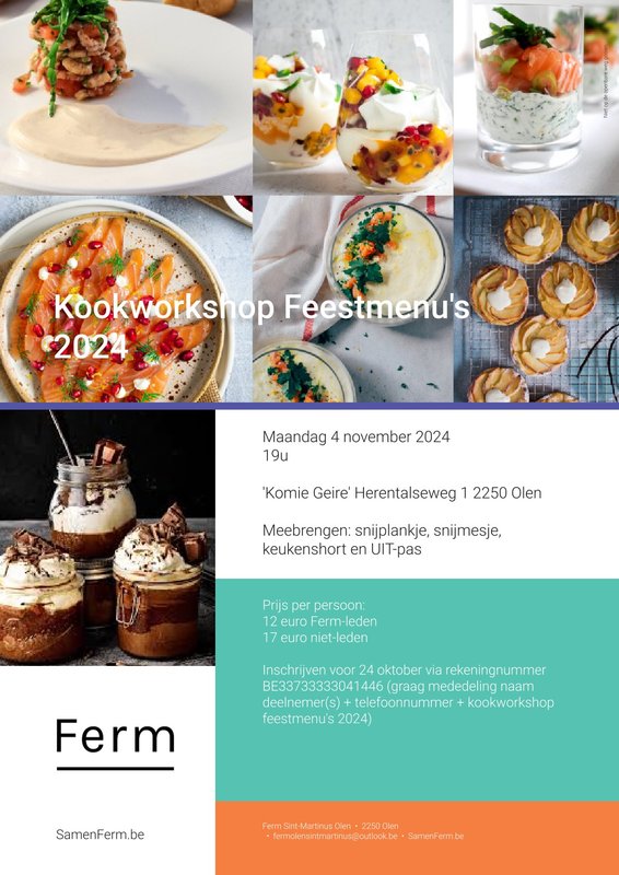 Workshops Kookworkshop  Feestmenu s  