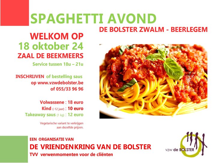 Ontspanning Spaghettiavond