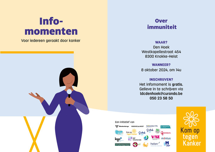 Voordrachten Gratis infomoment Over immuniteit #KomoptegenKanker