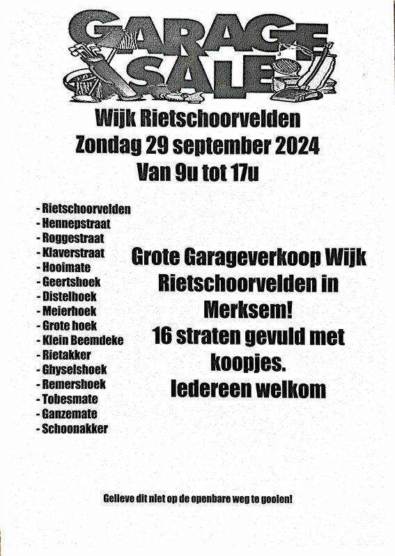  Mega grote garageverkoop