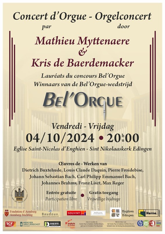 Concerten Orgelconcert door laureaten Bel'Orgue