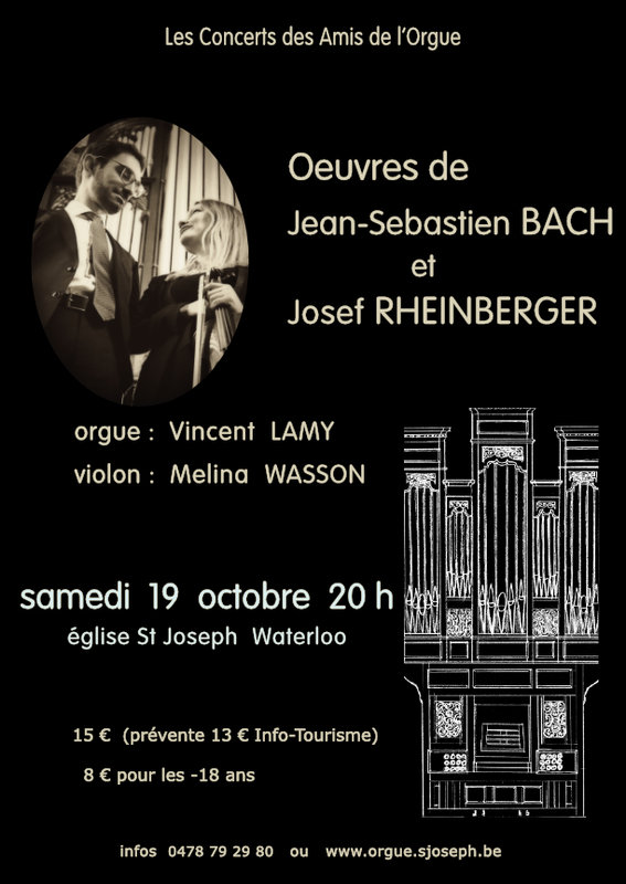 Concerten Orgel viool: werken js Bach, Rheinberger Mendelssohn