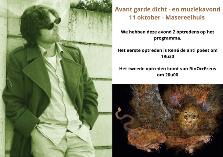 Concerten Avant garde dicht  muziekavond: Ren anti poet + RinOrrFreus