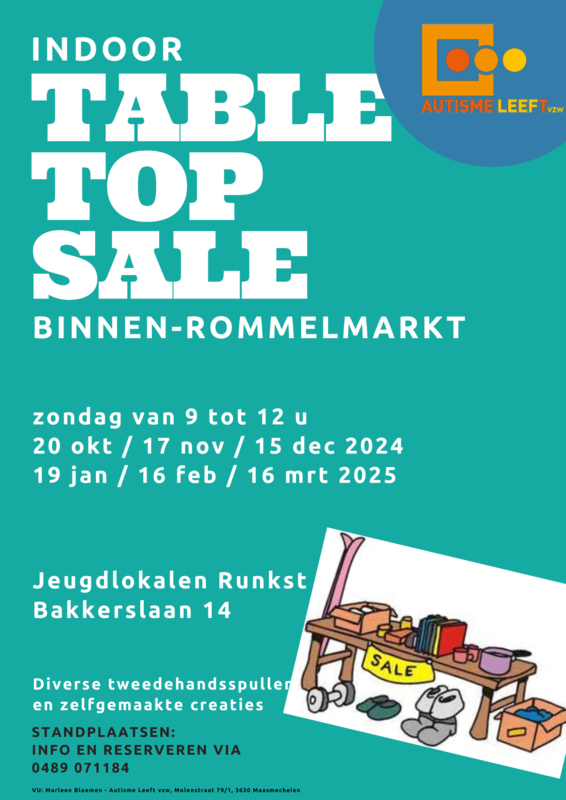  Table Sale (binnen rommelmarkt)