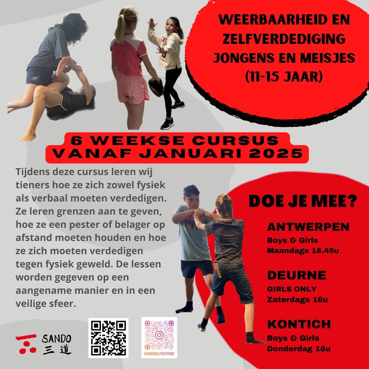 Workshops Cursus Zelfverdediging voor Tieners