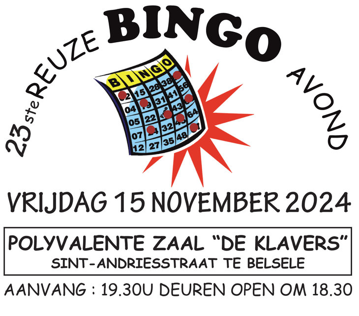 Nachtleven Bingo avond, organisatie Belsele Sportief