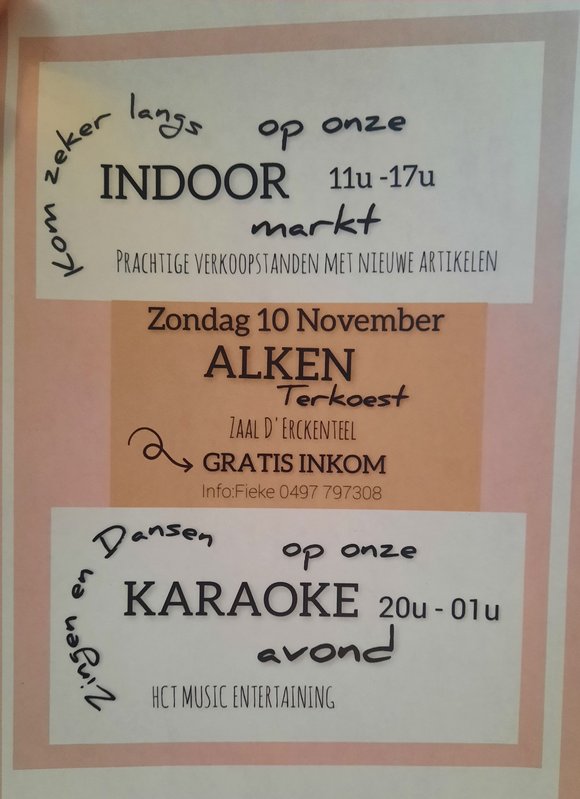 Ontspanning Indoormarkt Karaoke avond