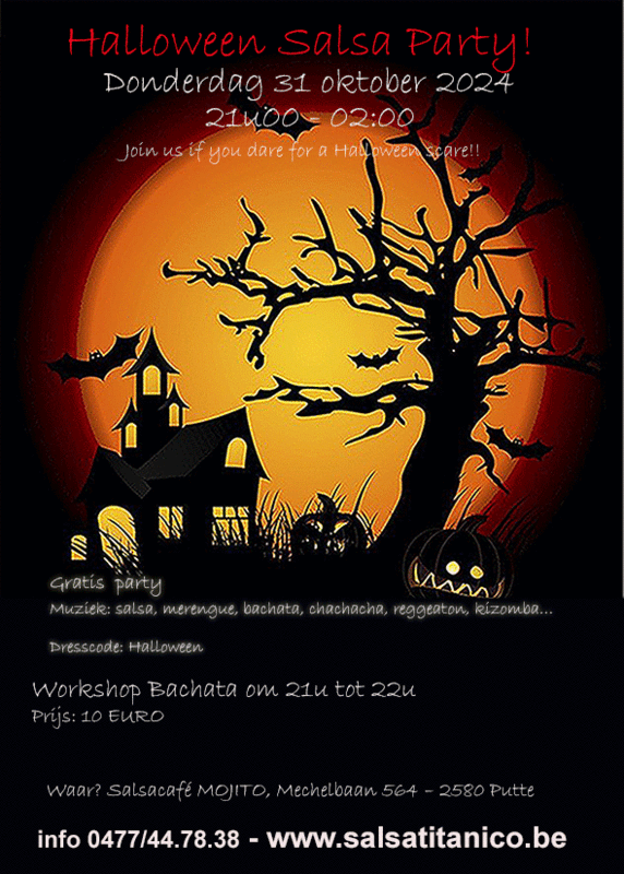 Nachtleven Halloween Dance Party disco swing, salsa, bachata, kizomba