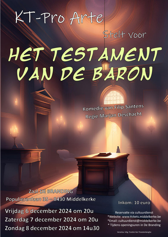 Voorstellingen Toneel Kt-Pro Arte  Het Testament de Baron 