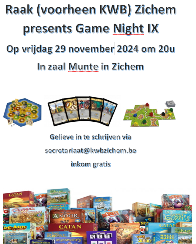 Workshops Game Nights Raak (voorheen Kwb)