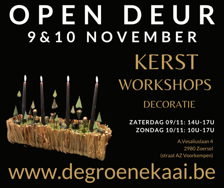 Ontspanning Kerst Open Deur ( workshops bloemschikken Kerst decoratie )