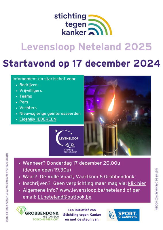 Voorstellingen Startavond Levensloop Neteland editie 2025