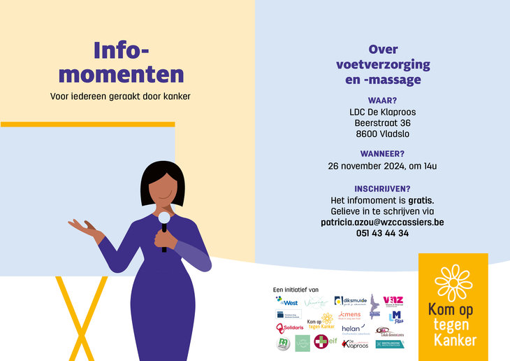 Voordrachten Gratis infomoment Over voetverzorging -massage) / #KomoptegenKanker