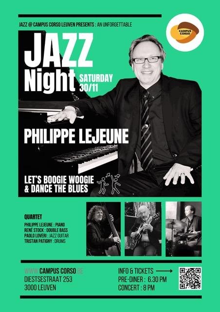 Concerten Dancing & Swinging Boogie-Woogie, Blues & Jazz door Philippe Lejeune Quartet