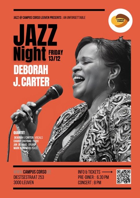 Concerten An unforgettable live Jazz evening with Deborah Carter ( ) Quartet