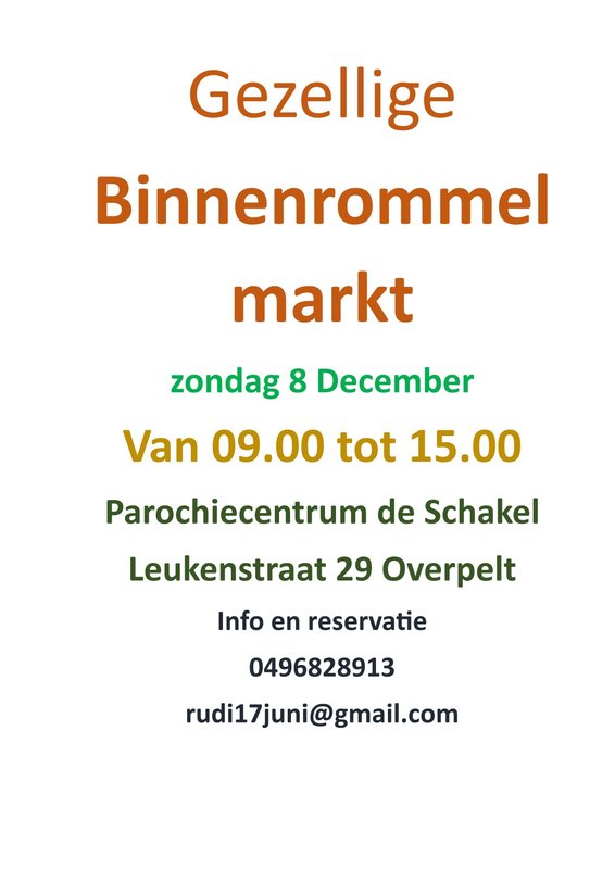  Gezellige binnen rommelmarkt