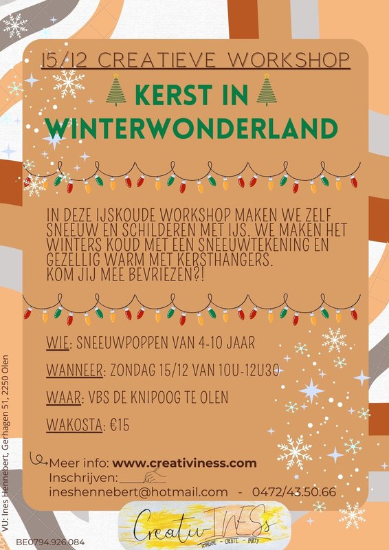 Workshops Crea workshop - Kerst Winterwonderland