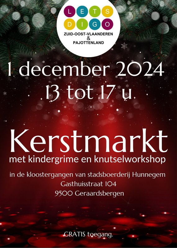 Ontspanning Kerstmarkt kindergrime knutselworkshop