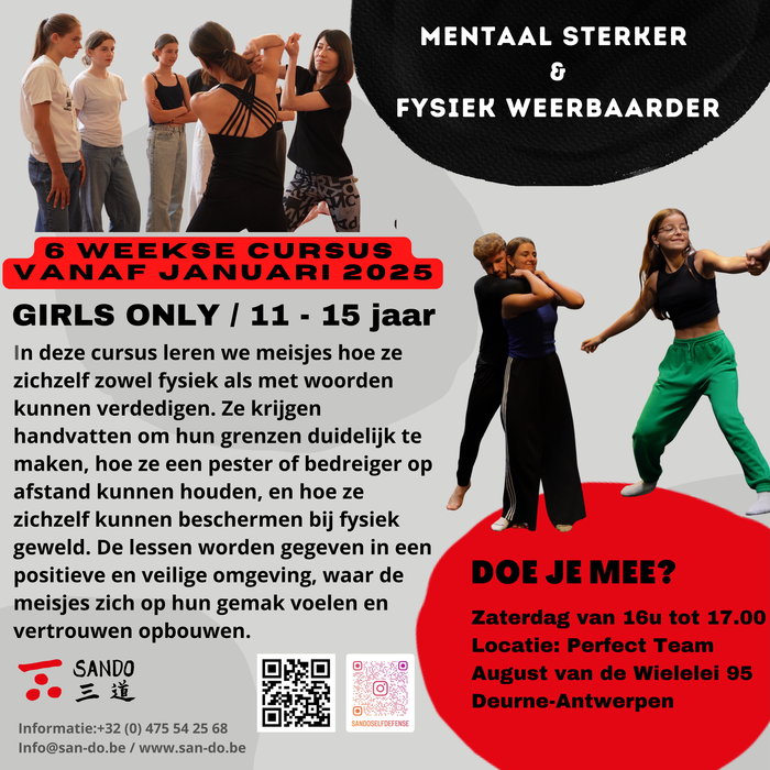 Workshops 6-Weekse Cursus Weerbaarheid & Zelfverdediging voor Meisjes