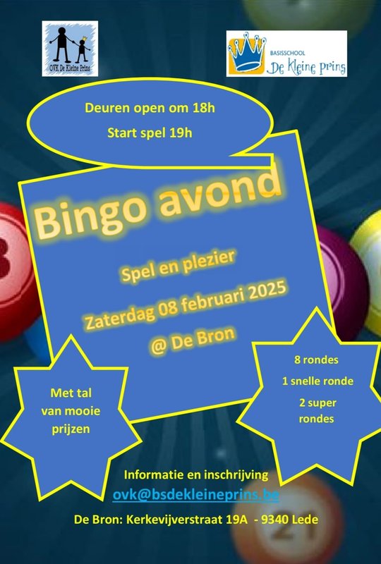 Ontspanning Bingo avond De Kleine Prins