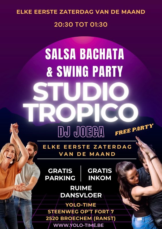 Nachtleven Studio Tropico:  Salsa, bachata & swing party