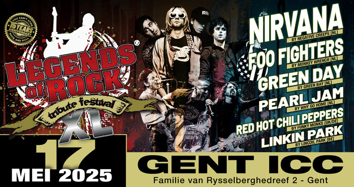 Concerten Legends Rock Tribute Festival met Rhcp, Fighters, Pearl e.v.a.