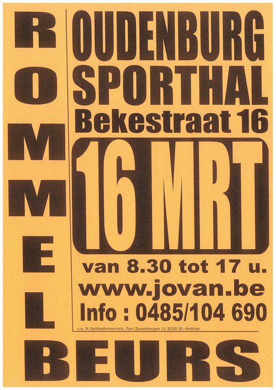  Rommelbeurs Oudenburg - Sporthal Beke - Org. Jovan