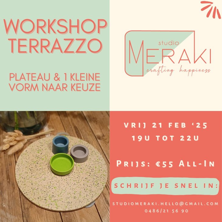 Workshops Workshop terrazzo - plateau 1 vrije vorm naar keuze