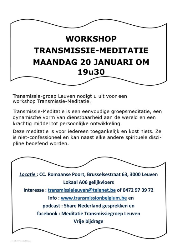 Workshops Workshop Transmissie-Meditatie