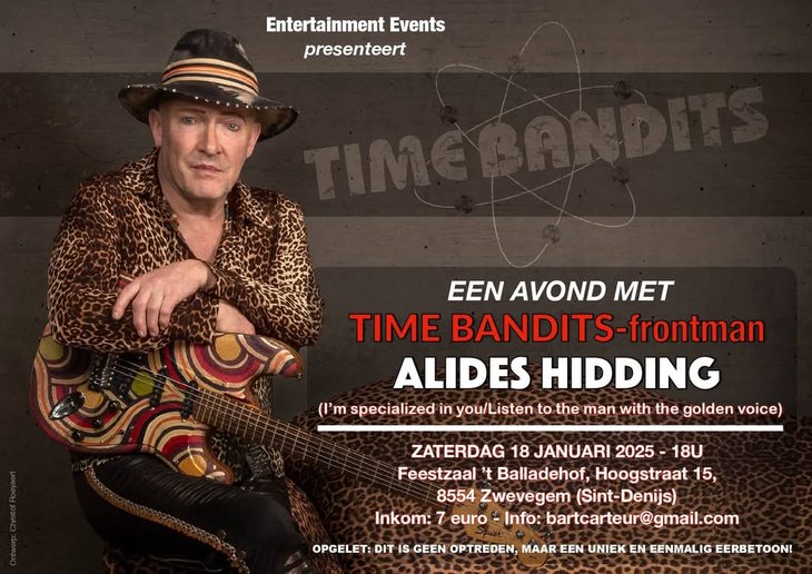 Voordrachten Een avond Time Bandits-frontman Alides Hidding